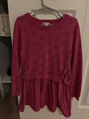 Splendid Girls' Star-Print Peplum Top - Deep Pink